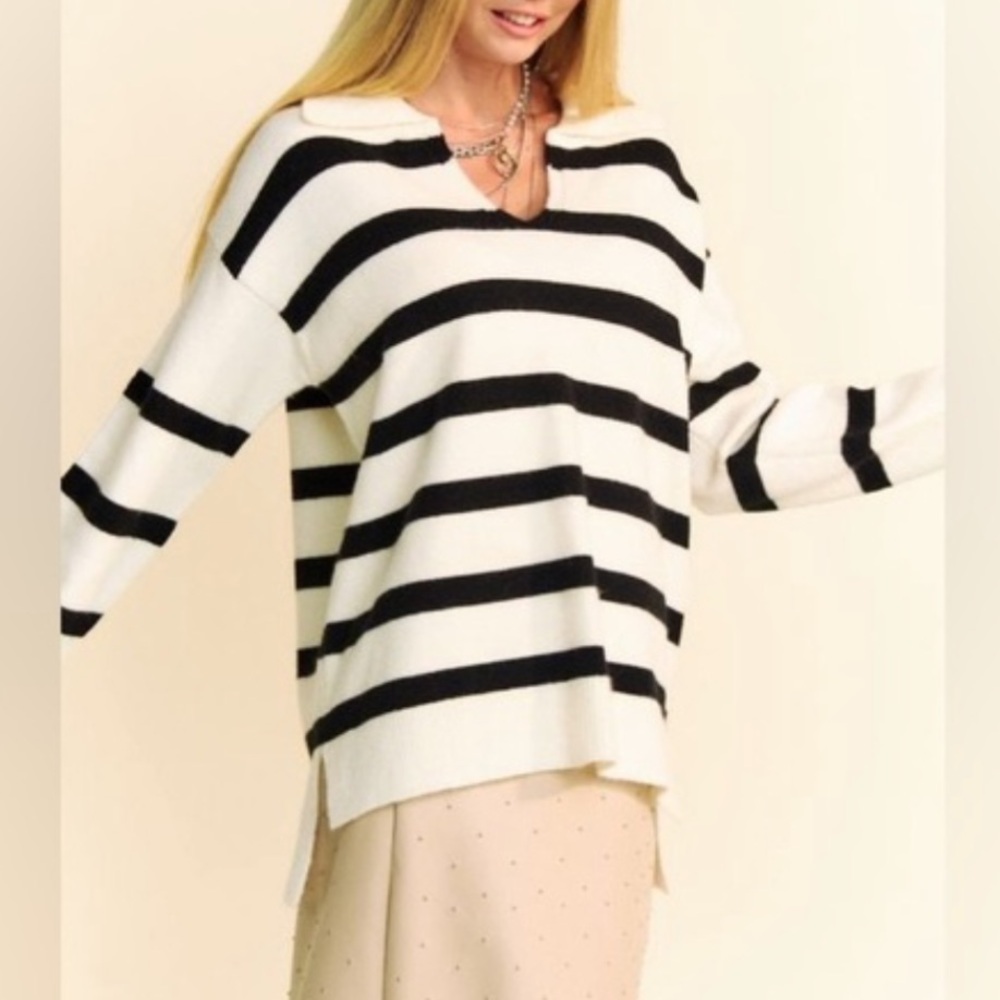 Davi&Dani Boyfriend Striped Sweater